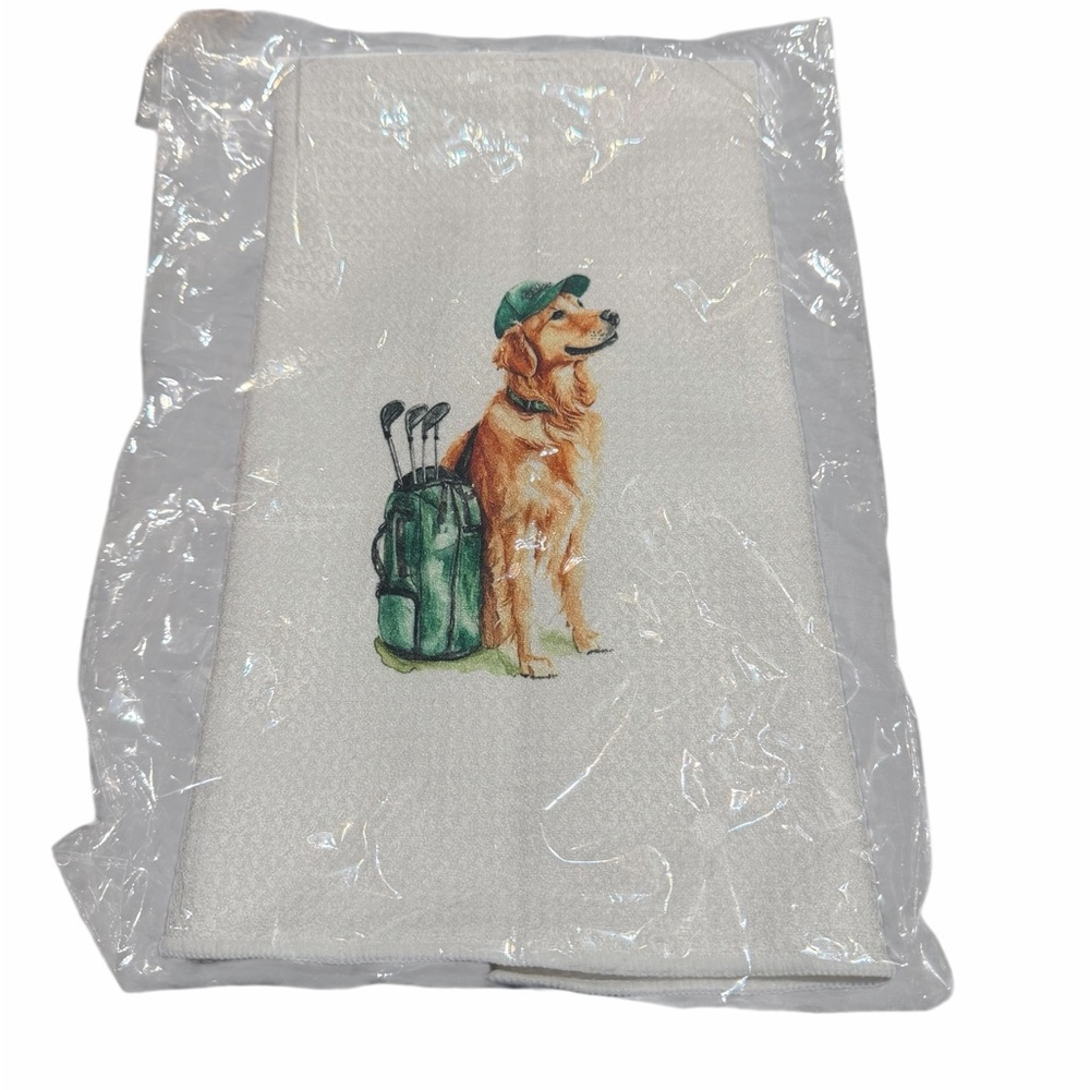 ✨NWT - Golden Retriever Golf Kitchen Towel✨ - Picture 2 of 3